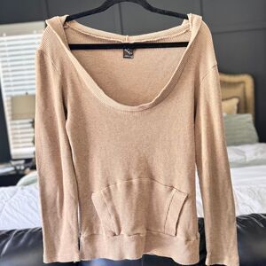 Rubz Y2K / 2000s waffle knit hoodie Large